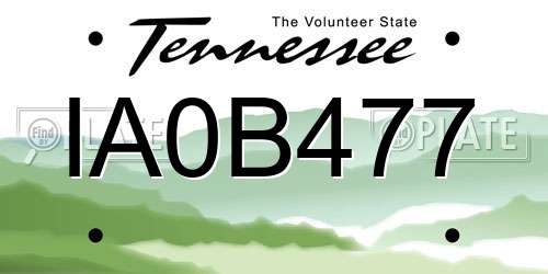 IA0B477 Tennessee License Plate