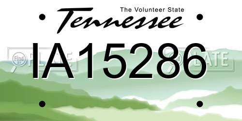 IA15286 Tennessee License Plate