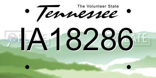 IA18286 Tennessee License Plate