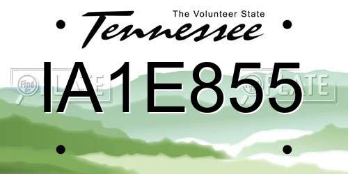 IA1E855 Tennessee License Plate