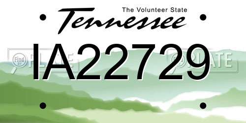 IA22729 Tennessee License Plate