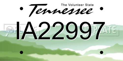IA22997 Tennessee License Plate