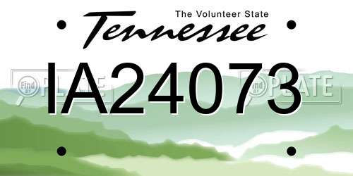 IA24073 Tennessee License Plate