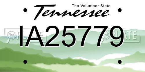IA25779 Tennessee License Plate