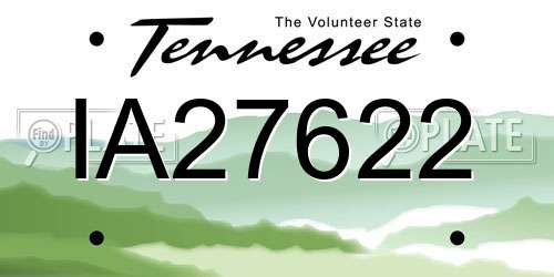 IA27622 Tennessee License Plate
