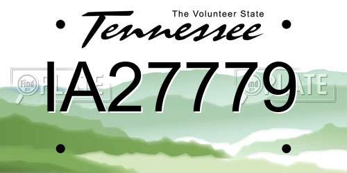 IA27779 Tennessee License Plate