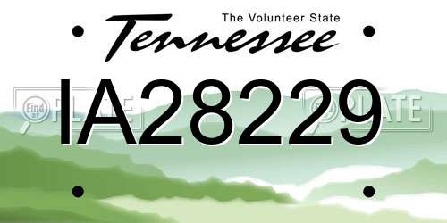IA28229 Tennessee License Plate