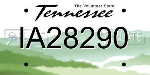 IA28290 Tennessee License Plate