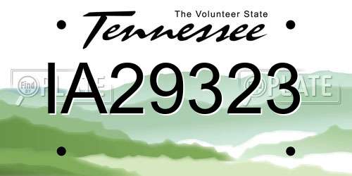 IA29323 Tennessee License Plate