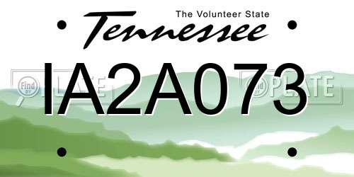 IA2A073 Tennessee License Plate