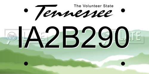 IA2B290 Tennessee License Plate