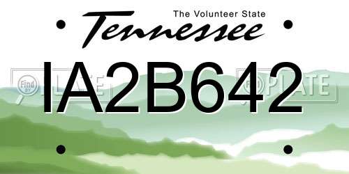 IA2B642 Tennessee License Plate