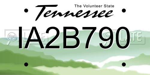 IA2B790 Tennessee License Plate