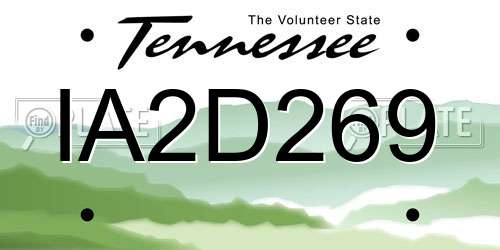 IA2D269 Tennessee License Plate