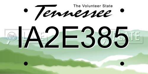 IA2E385 Tennessee License Plate