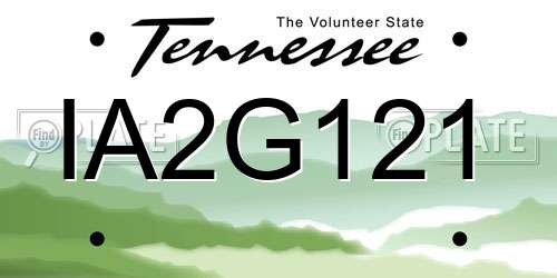 IA2G121 Tennessee License Plate