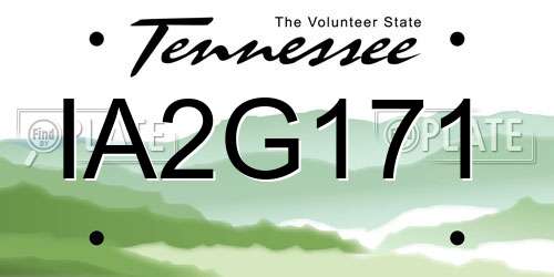 IA2G171 Tennessee License Plate