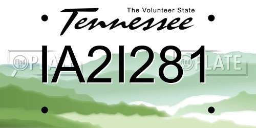 IA2I281 Tennessee License Plate