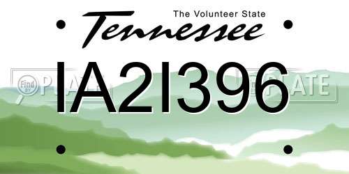 IA2I396 Tennessee License Plate