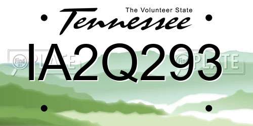 IA2Q293 Tennessee License Plate