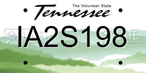 IA2S198 Tennessee License Plate