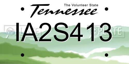 IA2S413 Tennessee License Plate