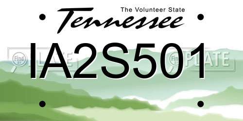 IA2S501 Tennessee License Plate