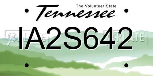 IA2S642 Tennessee License Plate