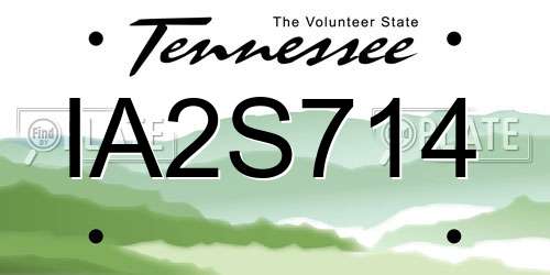 IA2S714 Tennessee License Plate