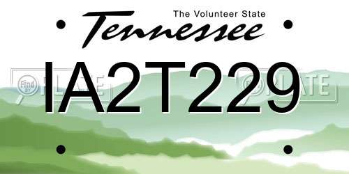 IA2T229 Tennessee License Plate