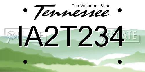 IA2T234 Tennessee License Plate