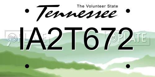 IA2T672 Tennessee License Plate