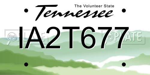 IA2T677 Tennessee License Plate