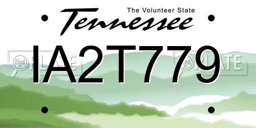 IA2T779 Tennessee License Plate