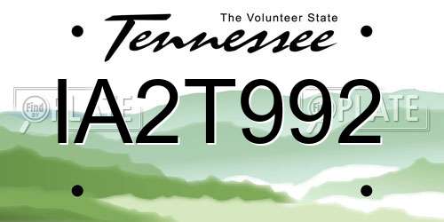 IA2T992 Tennessee License Plate