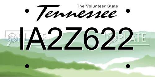 IA2Z622 Tennessee License Plate