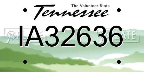 IA32636 Tennessee License Plate