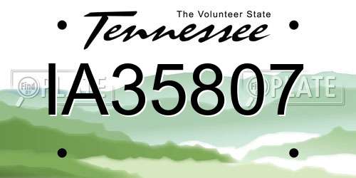 IA35807 Tennessee License Plate