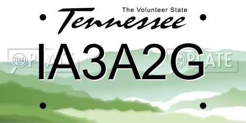 IA3A2G Tennessee License Plate