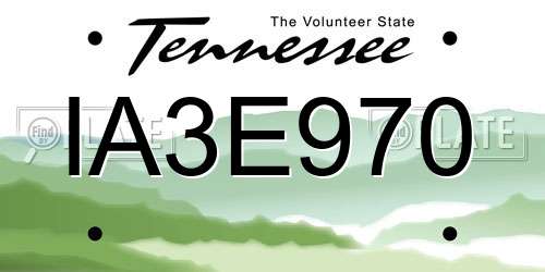IA3E970 Tennessee License Plate