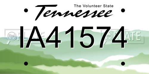 IA41574 Tennessee License Plate