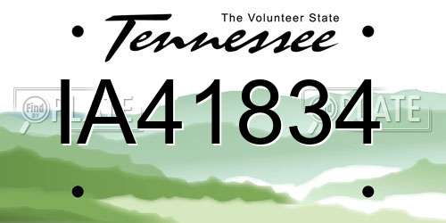 IA41834 Tennessee License Plate