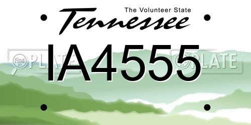 IA4555 Tennessee License Plate
