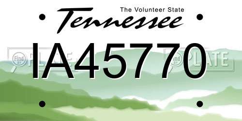 IA45770 Tennessee License Plate