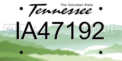 IA47192 Tennessee License Plate