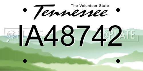 IA48742 Tennessee License Plate