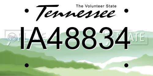 IA48834 Tennessee License Plate