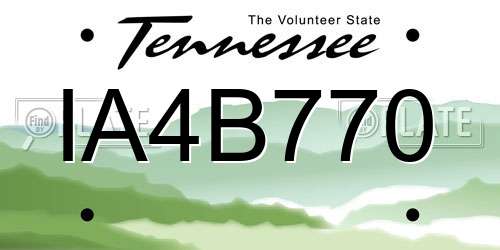 IA4B770 Tennessee License Plate