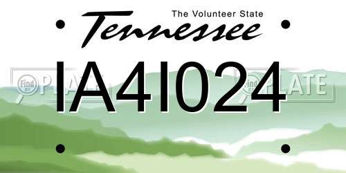 IA4I024 Tennessee License Plate
