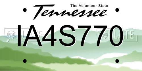 IA4S770 Tennessee License Plate